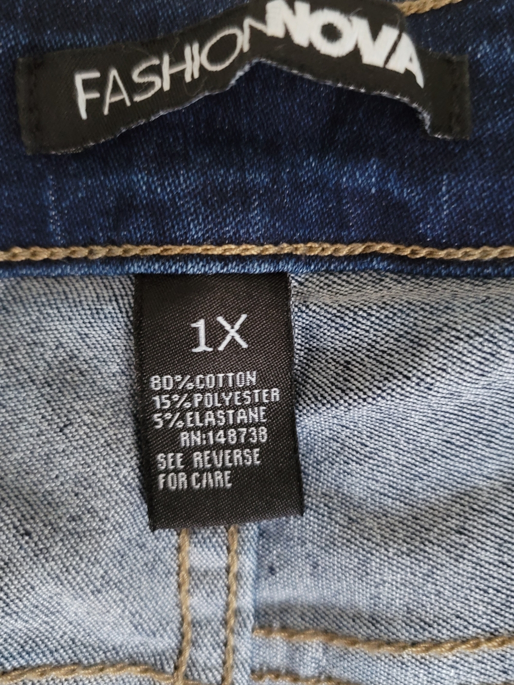 NWOT Fashion Nova Dark Indigo Distressed Skinny Jeans - Picture 10 of 11